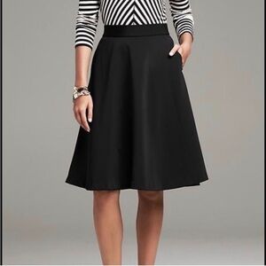 Banana Republic Black Midi A Line Skirt Viscose Nylon 8 NWT